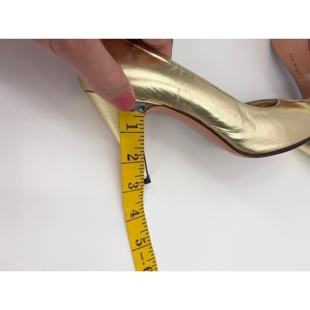 B5 Salvatore Ferragamo Two Tone Leather Pumps 7.5 Gold Silver Metallic Y2K - Picture 11 of 14